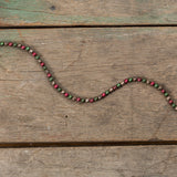 AGED RED,GREEN,SILVER BEAD