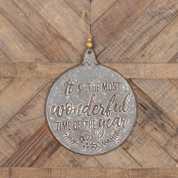 MOST WONDERFUL TIME OF YEAR ORNAMENT PLAQUE