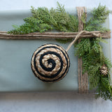 BLACK SWIRL BRAIDED ROPE ORNAMENT