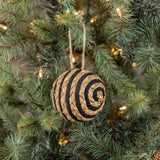 BLACK SWIRL BRAIDED ROPE ORNAMENT