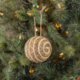 WHITE SWIRL ROPE ORNAMENT