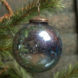 4" BLUE KUGEL ORNAMENT