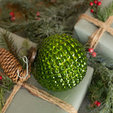 4" GREEN TEXTURED KUGEL ORNAMENT