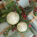 3" WHITE HOBNAIL KUGEL ORNAMENT