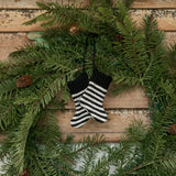 4" BLACK AND WHITE STOCKING ORNAMENT