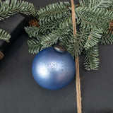 4" ANTIQUED BLUE KUGEL ORNAMENT