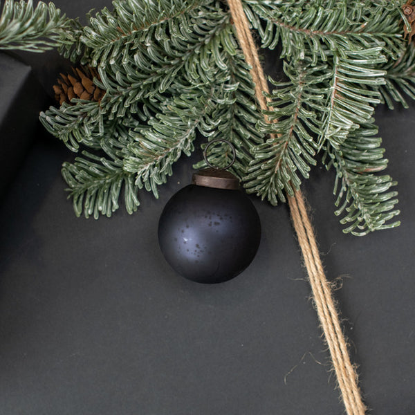 2" BLACK KUGEL ORNAMENT