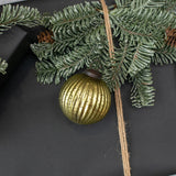 3" OLIVE GREEN RIBBED KUGEL ORNAMENT