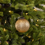 3" CHAMPAGNE RIBBED KUGEL ORNAMENT