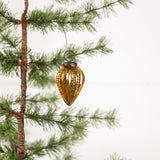 2" GOLD TEXTURED TEARDROP ORNAMENT