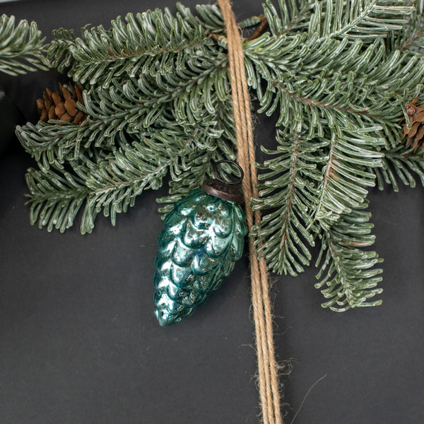 3" TURQUOISE PINECONE KUGEL ORNAMENT