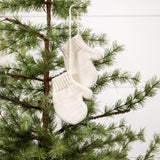 4" WHITE MITTEN ORNAMENT