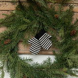 4" BLACK & WHITE MITTEN ORNAMENT