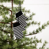 4" BLACK & WHITE MITTEN ORNAMENT