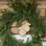 4" TAN & WHITE MITTEN ORNAMENT