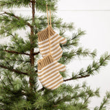 4" TAN & WHITE MITTEN ORNAMENT