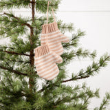 4" PINK & WHITE MITTEN ORNAMENT