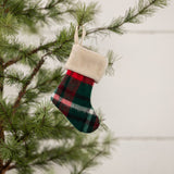 4" TARTAN STOCKING ORNAMENT W/ CREAM CUFF