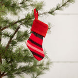 4" TARTAN STOCKING ORNAMENT W/ RED CUFF