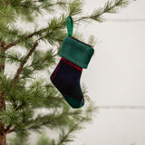 4" TARTAN STOCKING ORNAMENT W/ GREEN CUFF