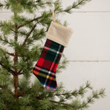 8" TARTAN STOCKING ORNAMENT W/ CREAM CUFF