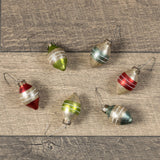 SET/ 6 TRADITIONAL STRIPED ORNAMENTS