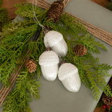 STRING/3 WHITE HANGING ACORN ORNAMENT