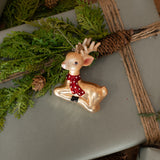 DEER W/ DOTTED SCARF ORNAMENT