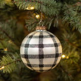 4" WHITE & BLACK BUFFALO CHECK ORNAMENT