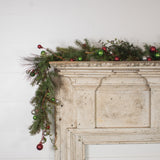 72" RED, GREEN & SILVER BALL GARLAND W/ 1.5" BALL