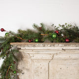 72" RED, GREEN & SILVER BALL GARLAND W/ 1.5" BALL