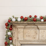 72" RED & WHITE BALL GARLAND W/ 2.75" BALL