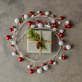 72" RED & WHITE BALL GARLAND W/ 2" BALL