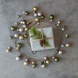 72" OLIVE, GOLD & SILVER BALL GARLAND W/ 2" BALL