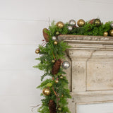 72" OLIVE, GOLD & SILVER BALL GARLAND W/ 2" BALL