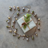 72" OLIVE, GOLD & SILVER BALL GARLAND W/ 1.5" BALL