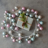 72" SKY BLUE, BLUSH & SILVER BALL GARLAND W/ 2.75" BALL