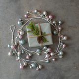 72" SKY BLUE, BLUSH & SILVER GARLAND W/ 2" BALL