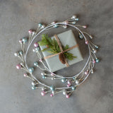 72" SKY BLUE, BLUSH & SILVER BALL GARLAND W/ 1.5" BALL