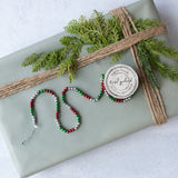 72" RED, GREEN & SILVER BEAD GARLAND SPOOL