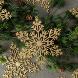 SET/ 12 GOLD GLITTER SNOWFLAKES