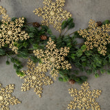 SET/ 12 GOLD GLITTER SNOWFLAKES