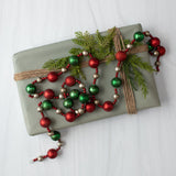 6' RED, GREEN & SILVER BALL GARLAND