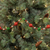 6' RED, GREEN & SILVER BALL GARLAND