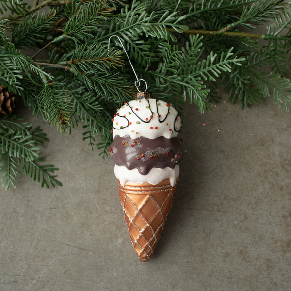 6" TRIPLE SCOOP ICE CREAM ORNAMENT