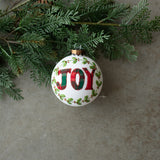 3.5" BALL ORNAMENT PLAID JOY & HOLLY