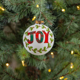 3.5" BALL ORNAMENT PLAID JOY & HOLLY