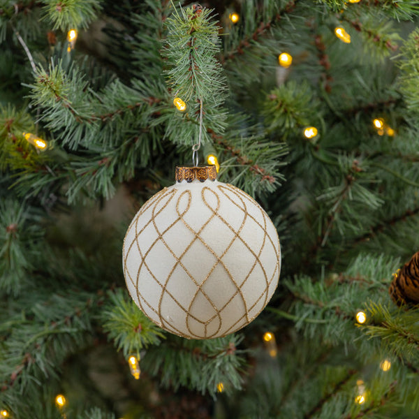 WHITE BEACH ROPE ORNAMENT