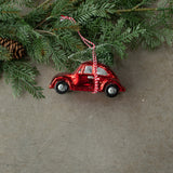 SANTA'S RED CAR ORNAMENT