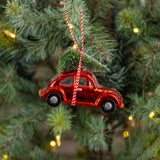 SANTA'S RED CAR ORNAMENT